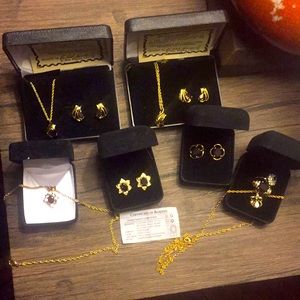 Genuine Garnet and Crystal Set